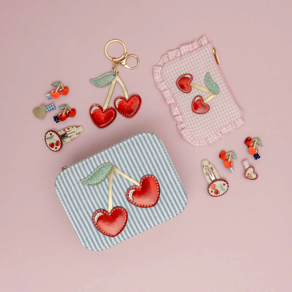 2-pack Scallop Framed Cherries haarclipjes