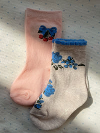 2-pack Flower & Cherry Jacquard Sokken