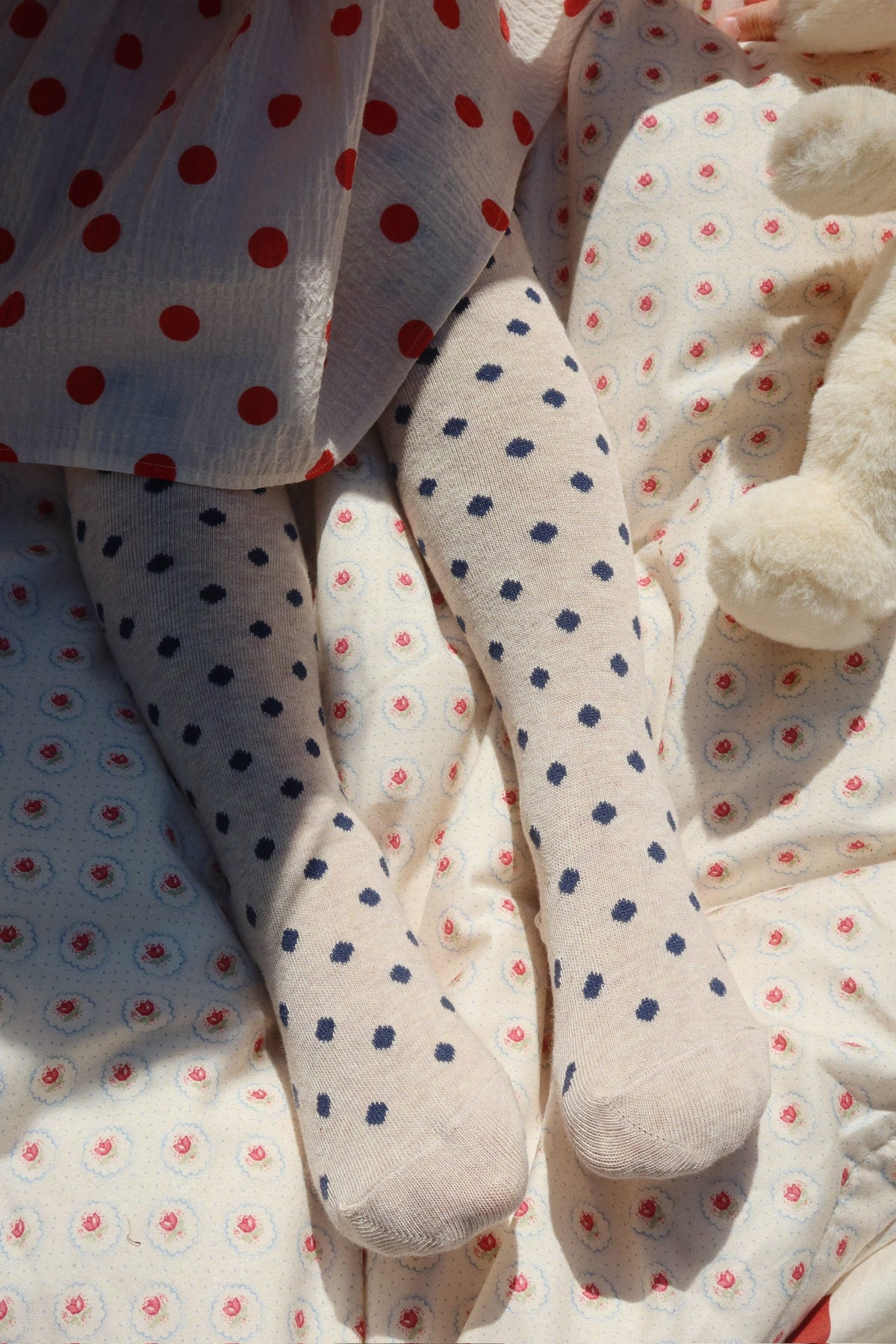 2er-Pack Flower & Cherry Jacquard Strumpfhosen