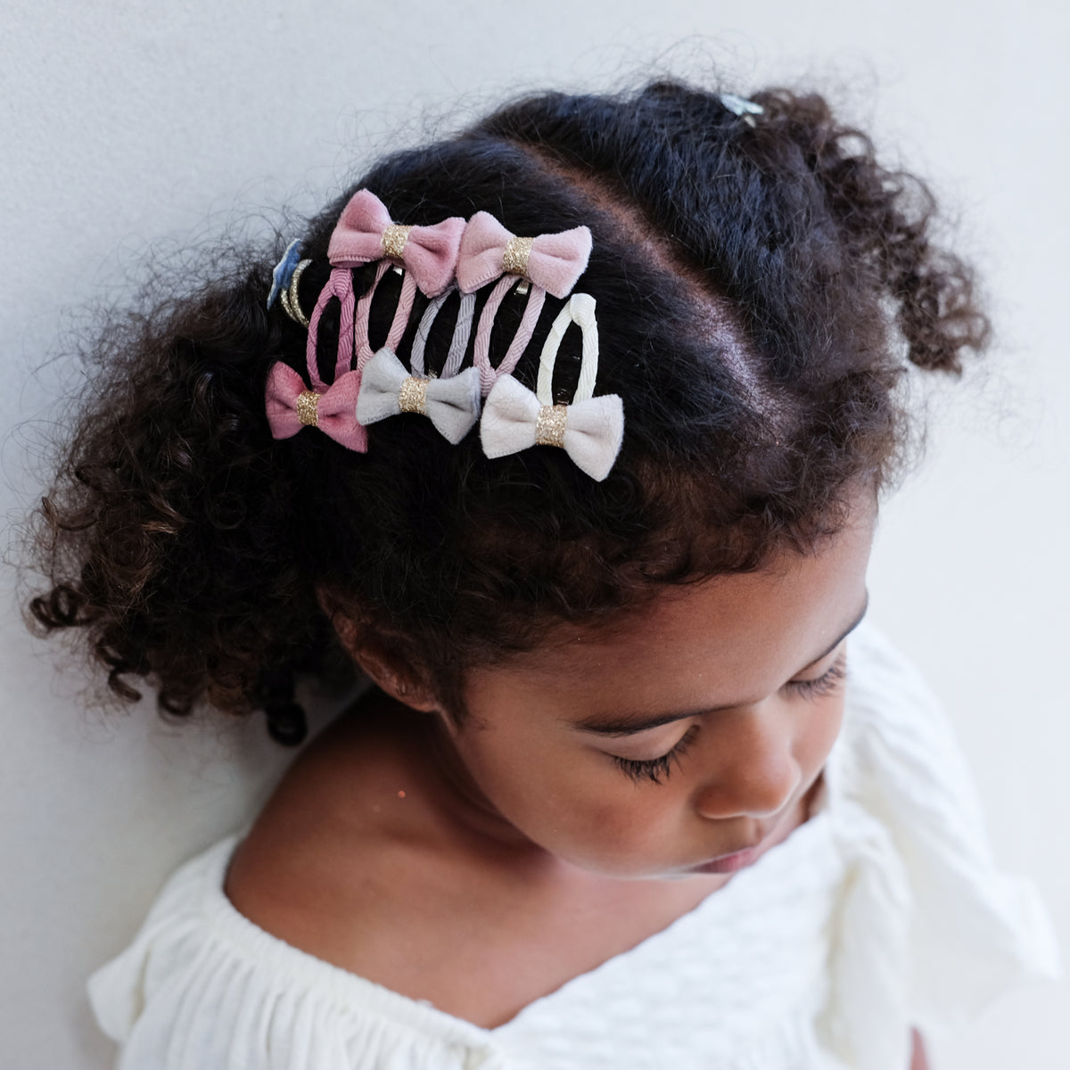 5-pack Tinkerbell Velvet strik haarclipjes