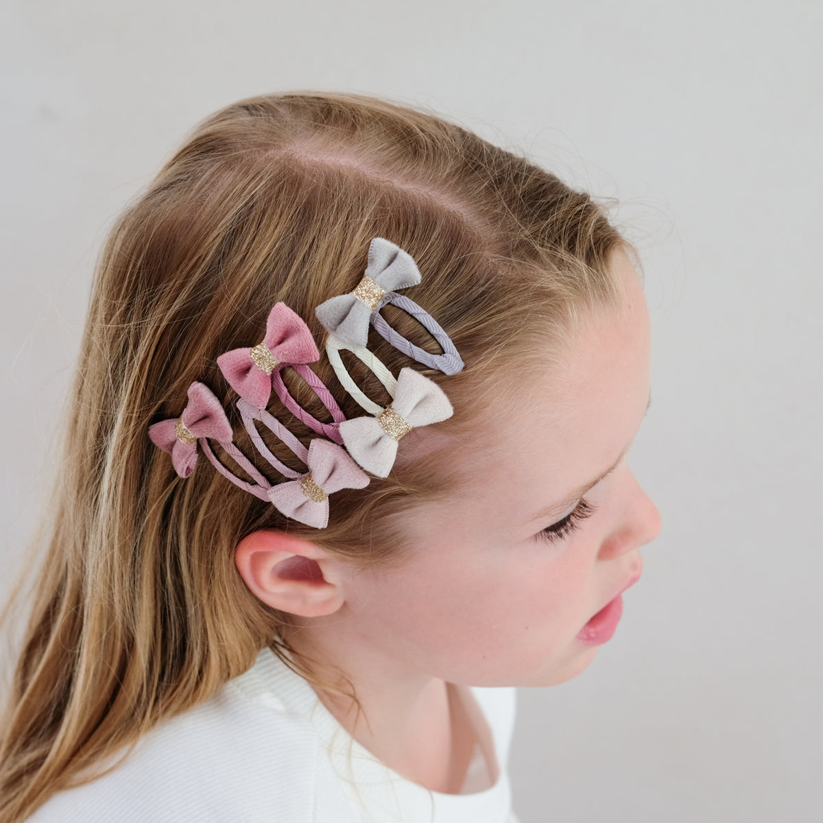 5-pack Tinkerbell Velvet strik haarclipjes