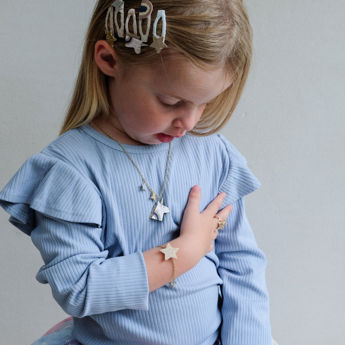 5er-Pack Celeste Unicorn Haarspangen
