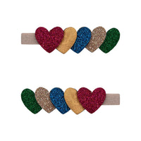 2er-Pack Jazzy Layered Heart Haarspangen
