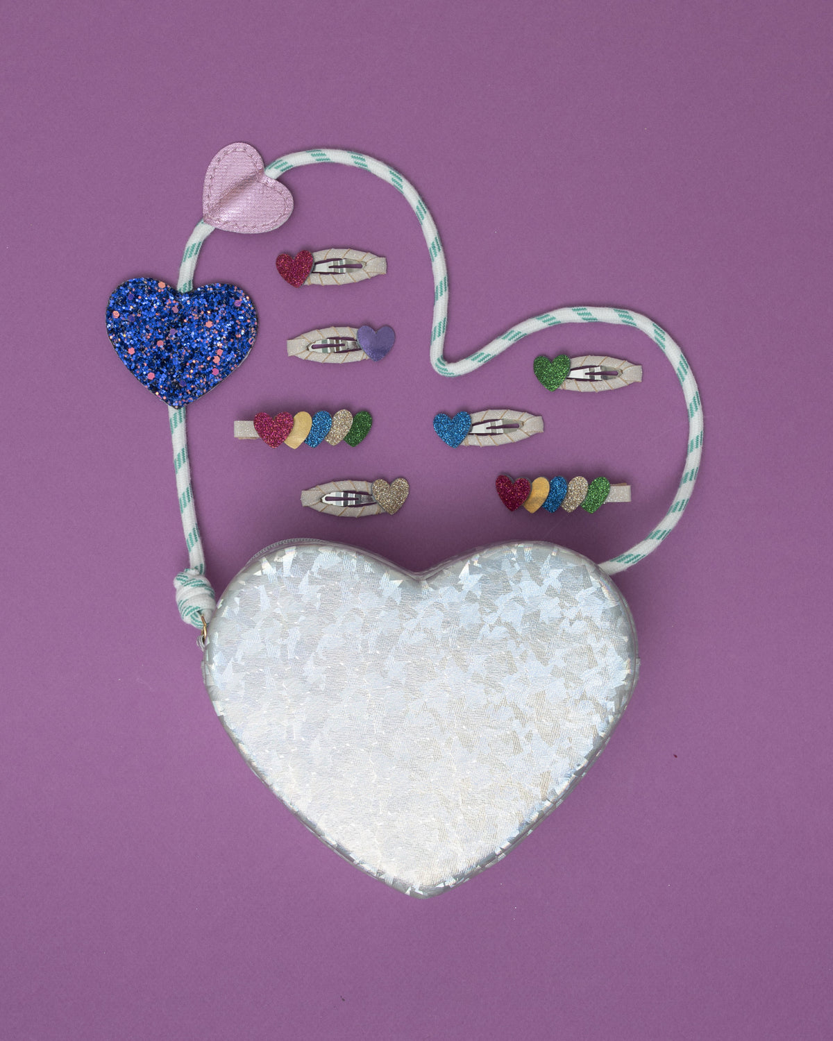 2er-Pack Jazzy Layered Heart Haarspangen
