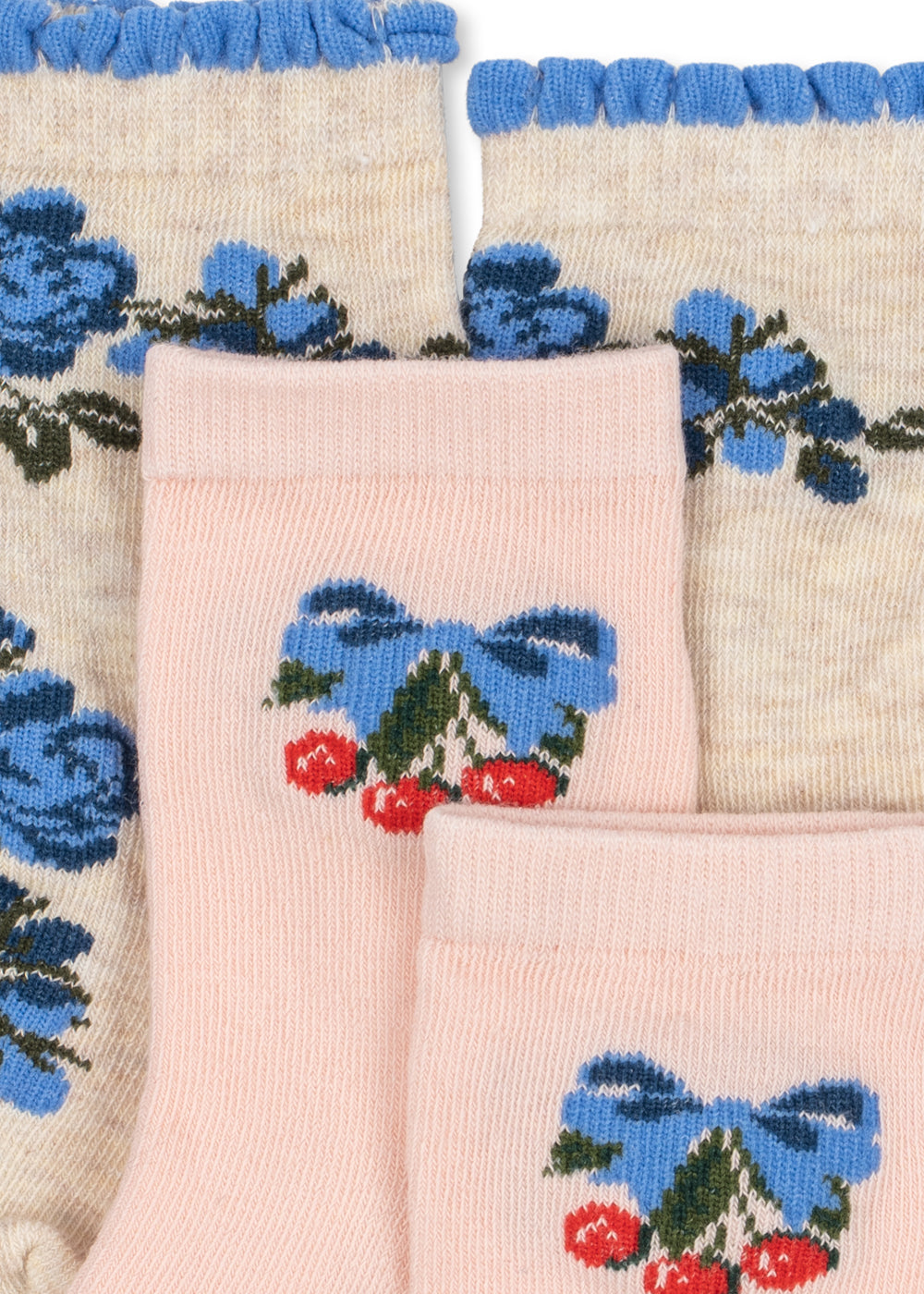 2er-Pack Flower & Cherry Jacquard Socken
