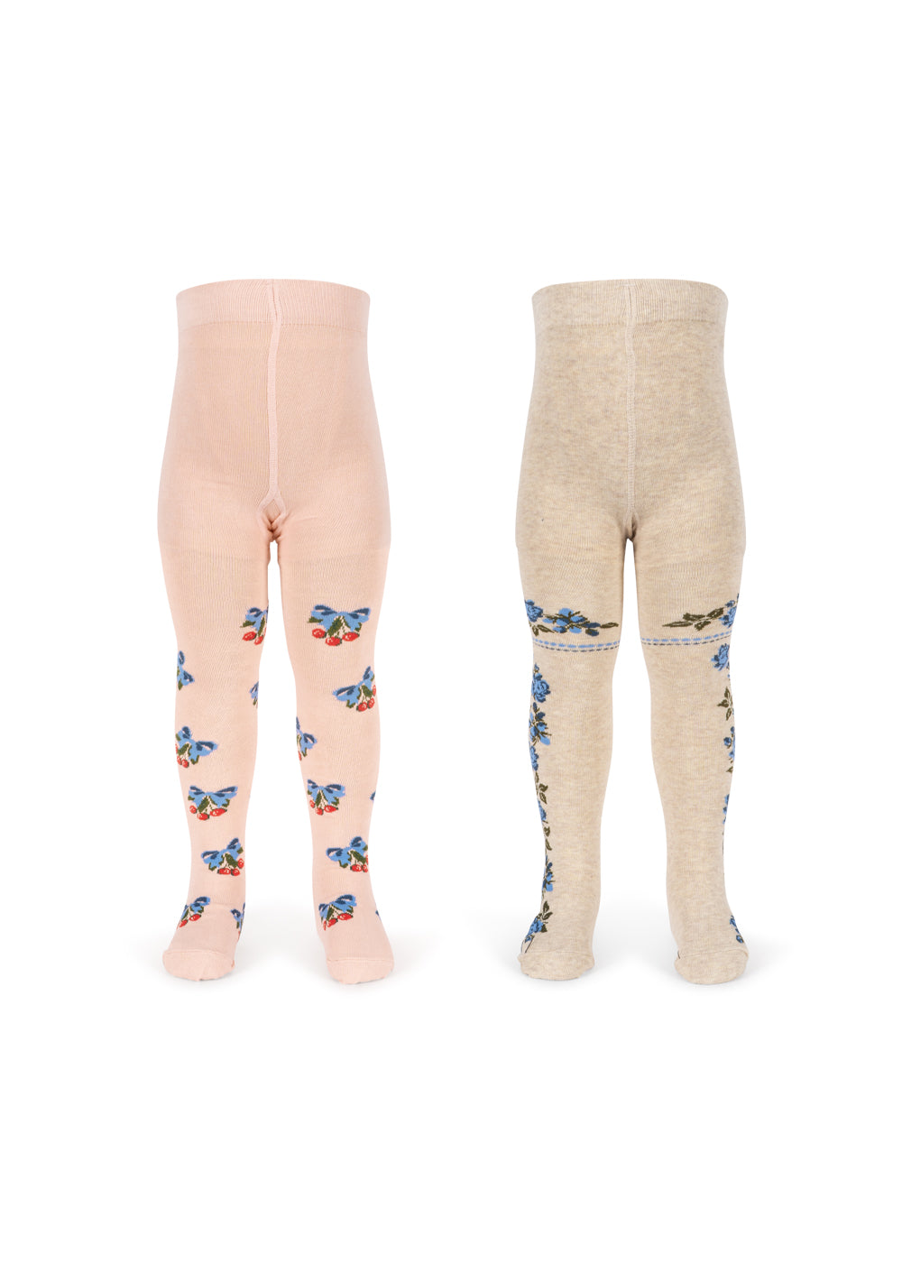 2er-Pack Flower & Cherry Jacquard Strumpfhosen