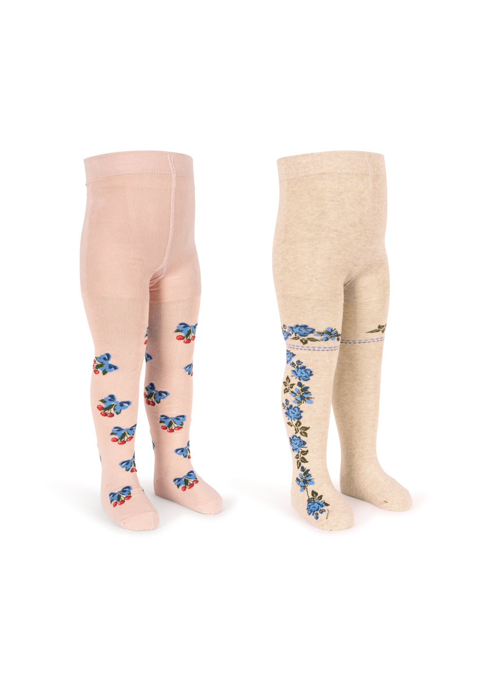 2er-Pack Flower & Cherry Jacquard Strumpfhosen