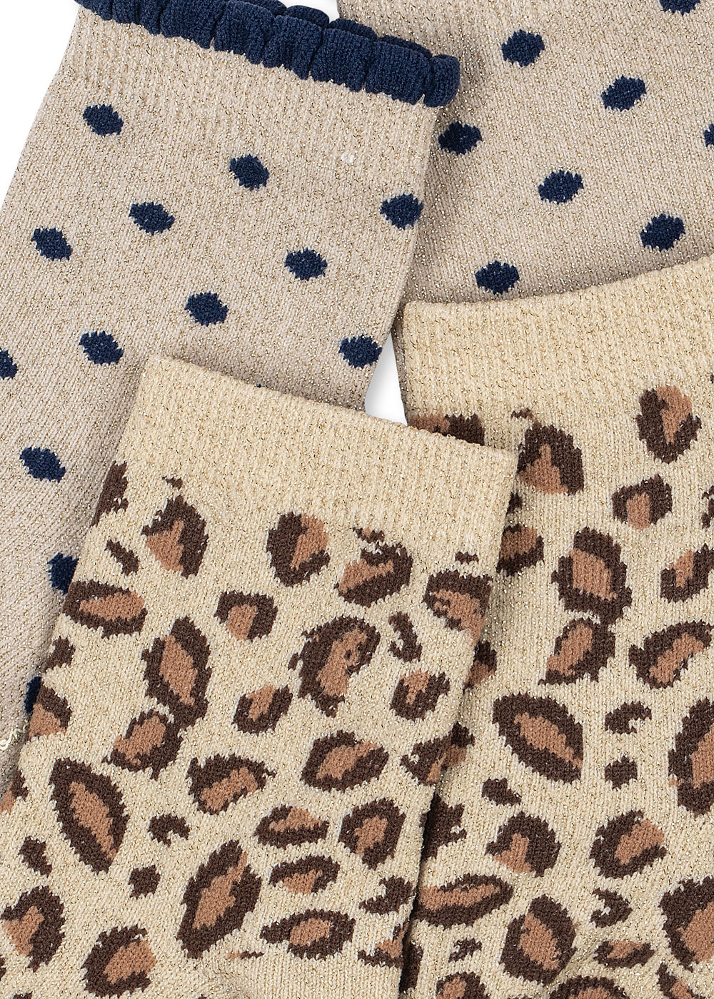 2-pack Leo en Dot Glitter Jacquard sokken-thumbmail-2