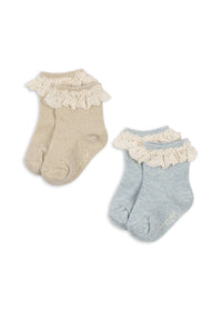 2er-Pack Glitter Frill Socken