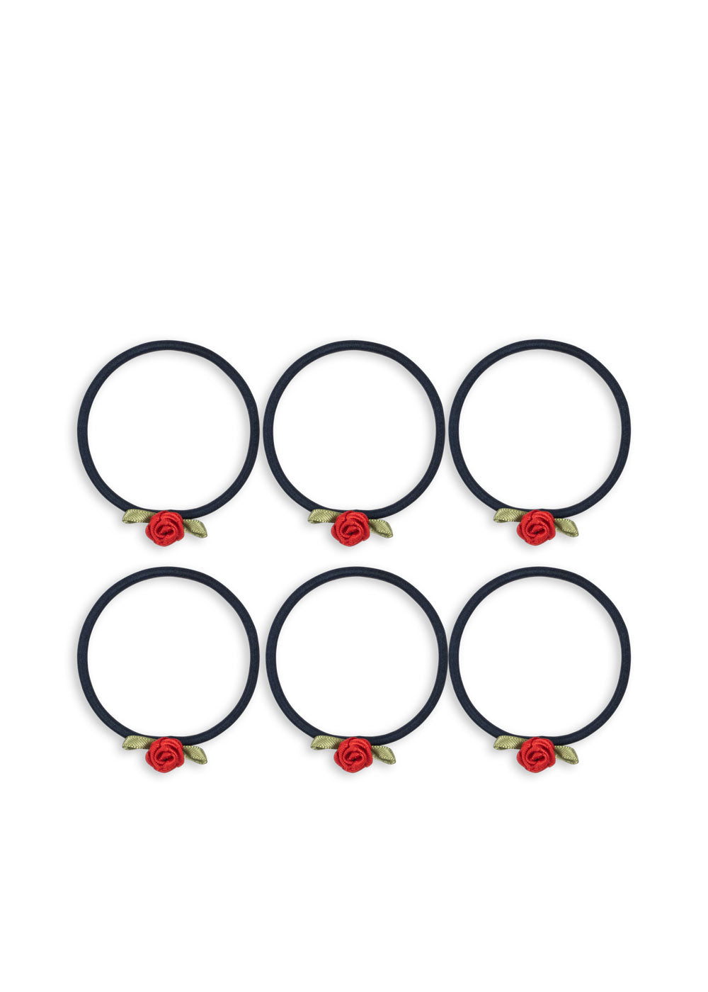 6er-Pack Rose Rouge Haargummis